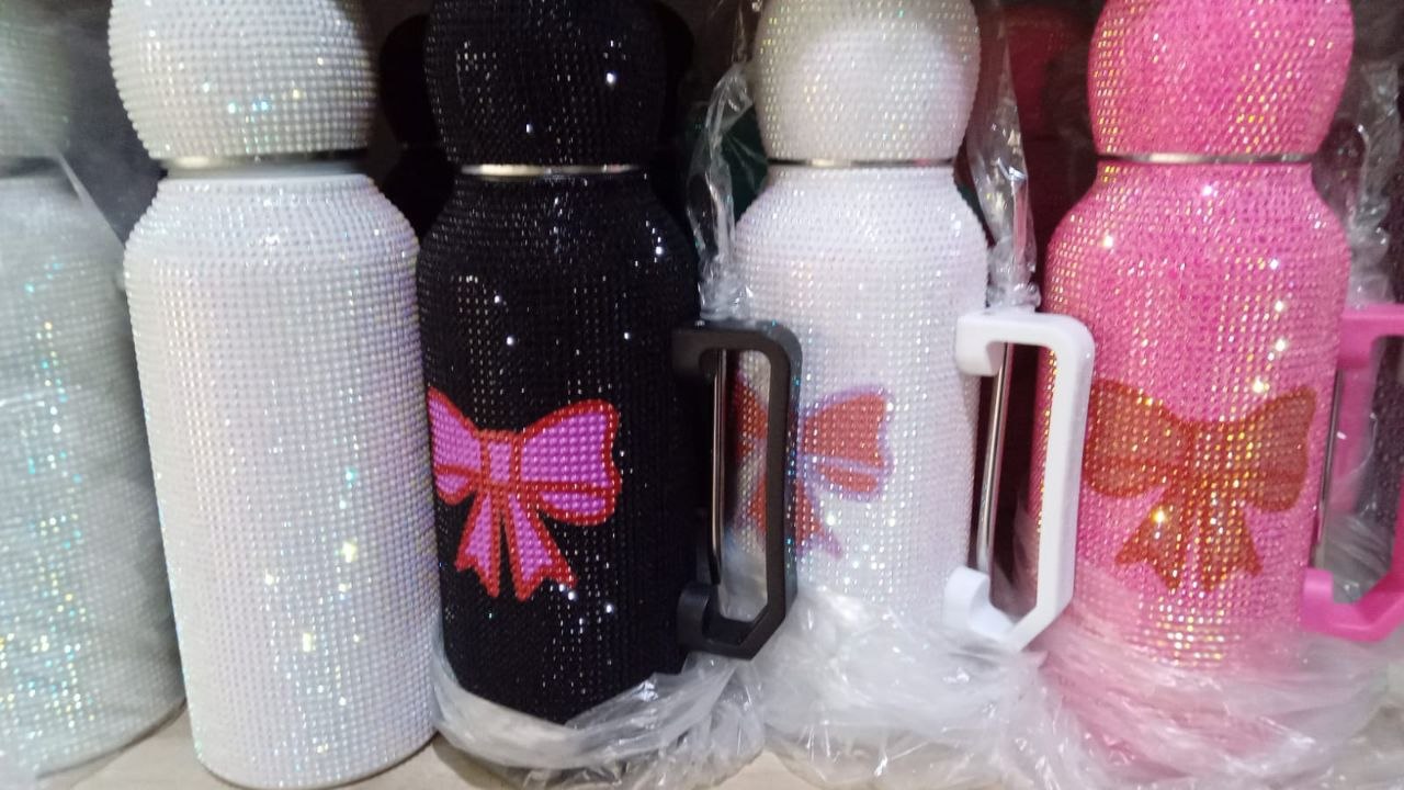 Termos Glitter con Moño